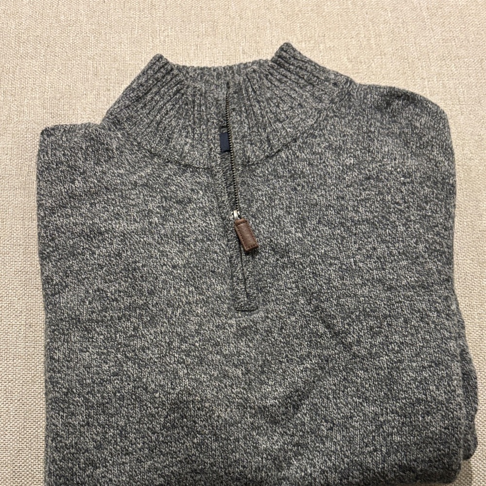 J. Crew Men's Charcoal Zip-Up Sweater
